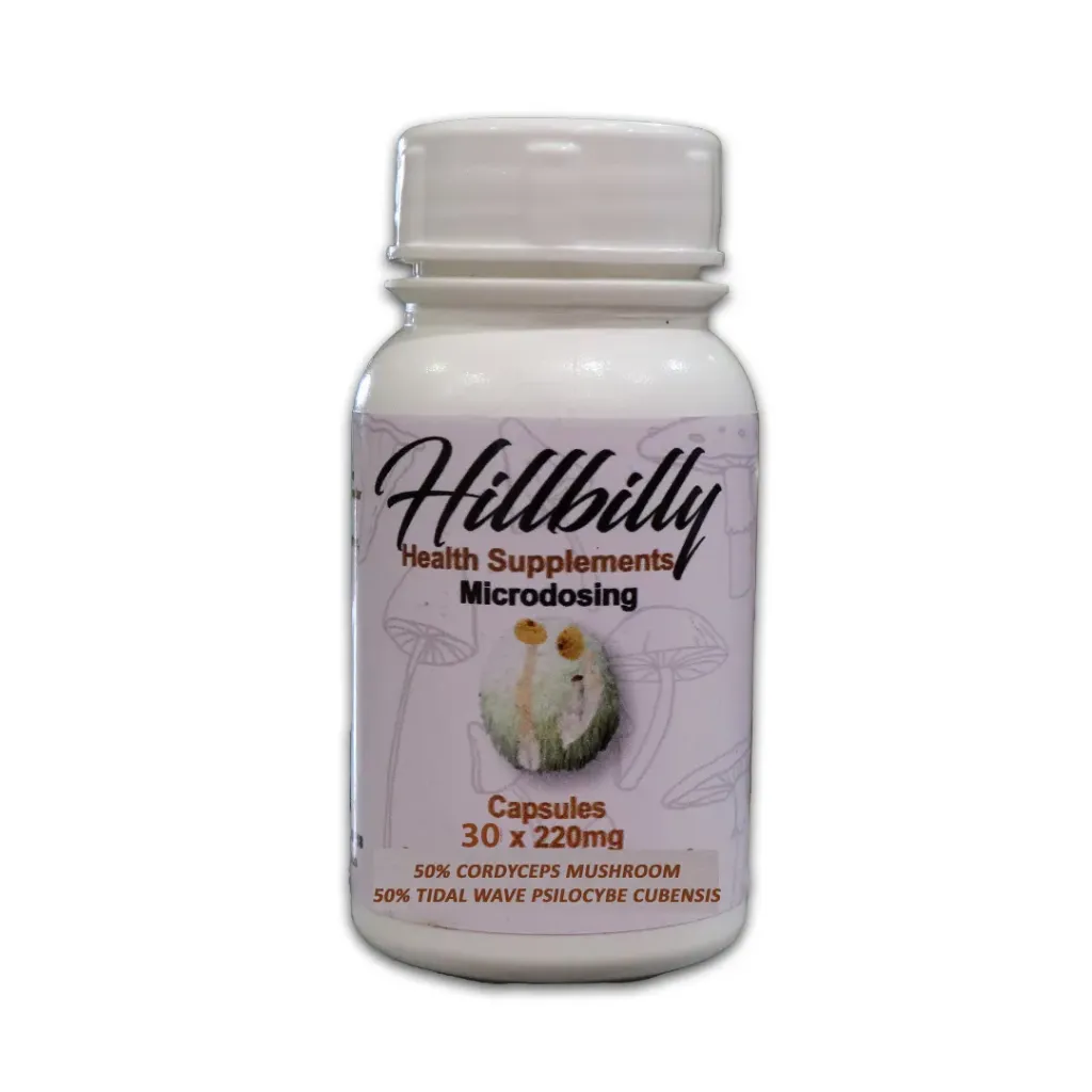 Hillbilly Microstack Psilocybin Microdosing Capsules 30's (Tidal Wave + Cordyceps) 220mg