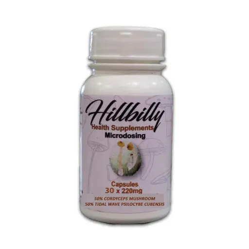 Hillbilly Microstack Psilocybin Microdosing Capsules (Tidal Wave + Cordyceps) 220mg (30 x Capsules)