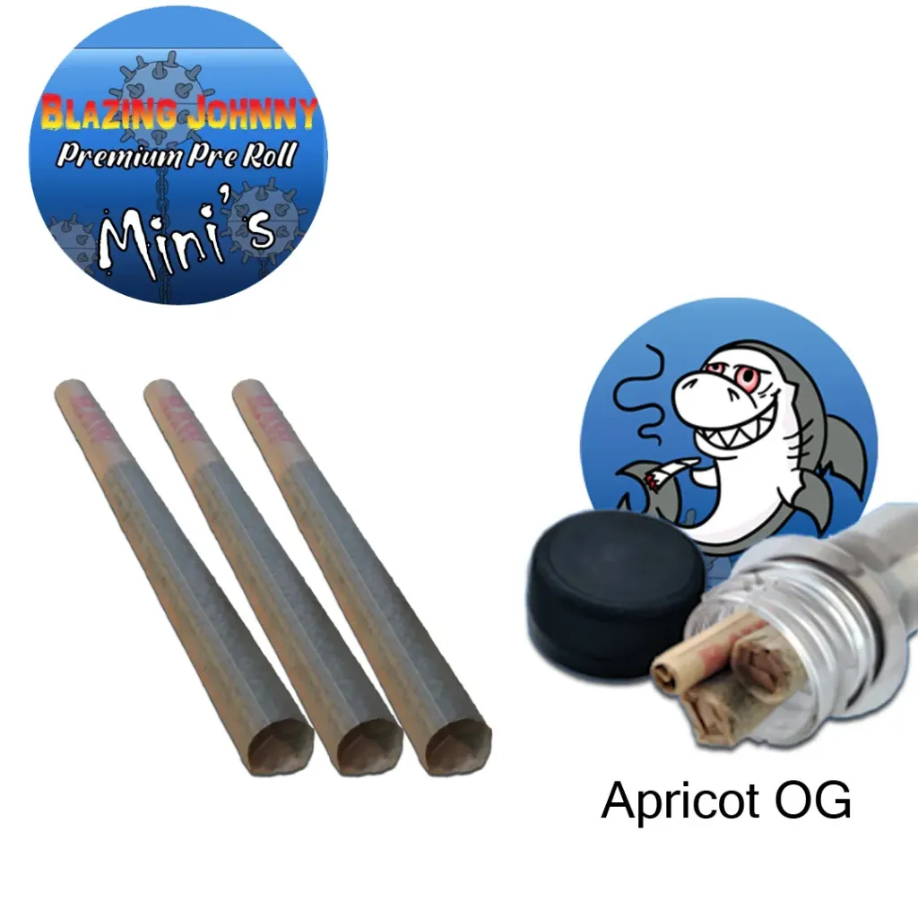 Blazing Johnny Premium Pre-Rolls - Mini's - Greenhouse - Apricot OG (Sativa) 3's