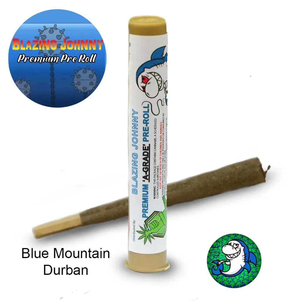 Blazing Johnny Premium Pre-Rolls - Kingsize - Blue Mountain Durban (Sativa)