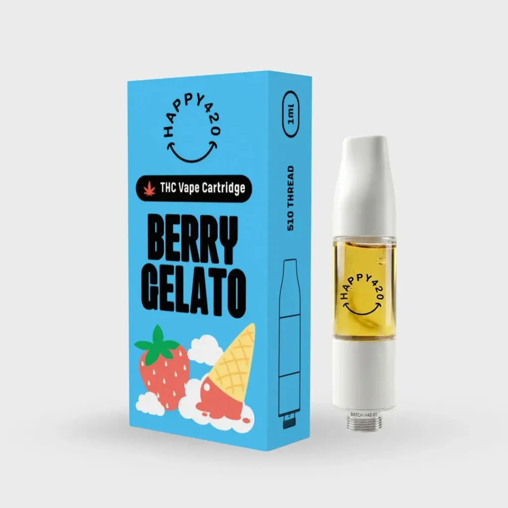THC Vape Cartridge 1ml - Berry Gelato (Indica)