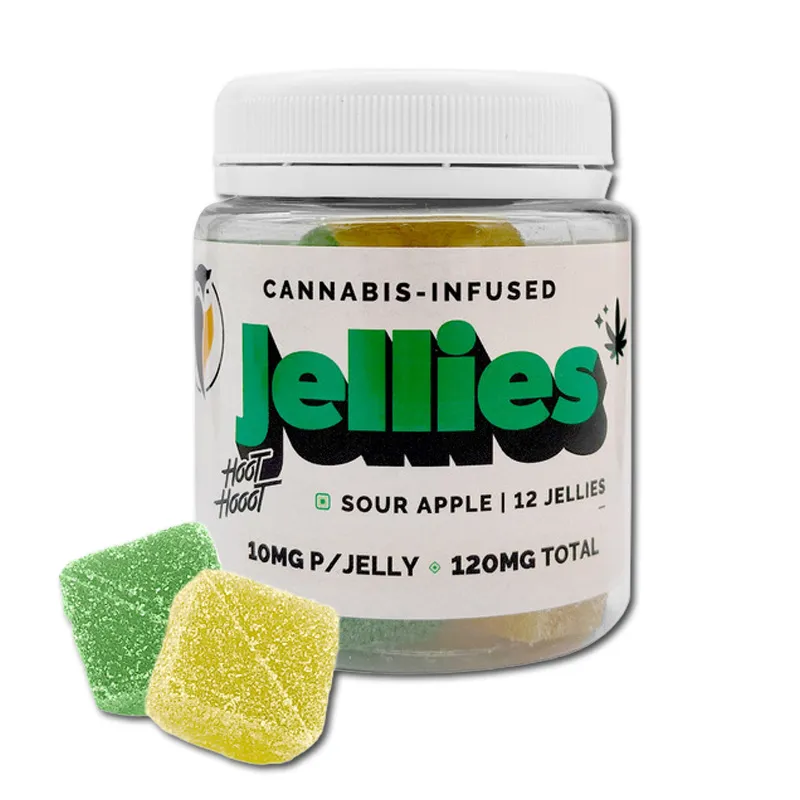 Gummies - Hoot Hooot Jellies - Sour Apple 120mg (12x10mg)