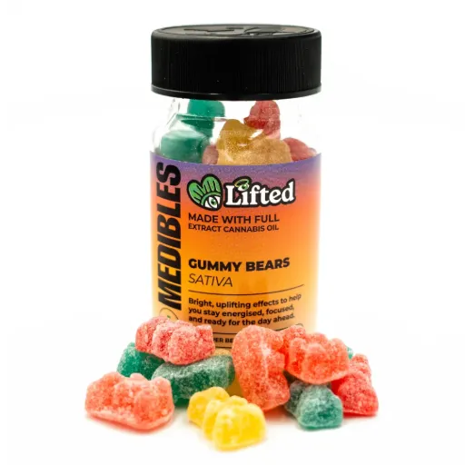 Gummies - Sugar-Coated FECO Gummy Bears (Sativa) 300mg (30x10mg)