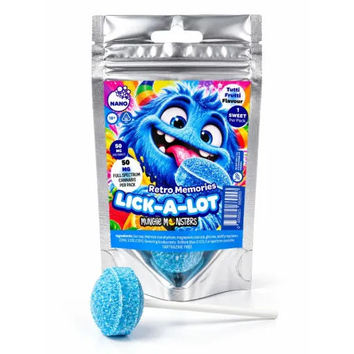 Munchie Monsters Lick-A-Lot Retro Memories Lollipop 50mg