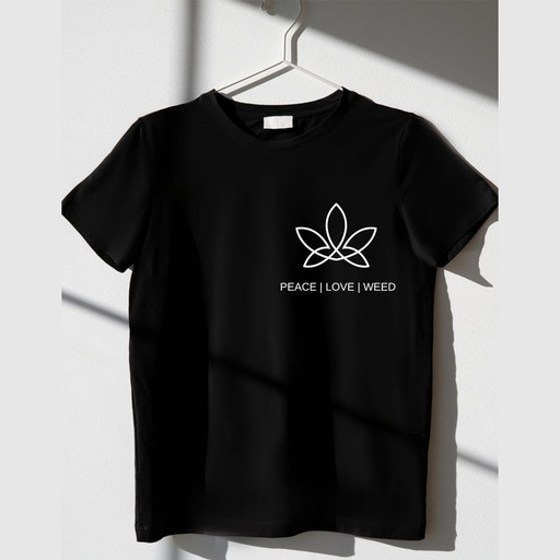 Like Strange Unisex T-shirts - Peace Love Weed (Small)