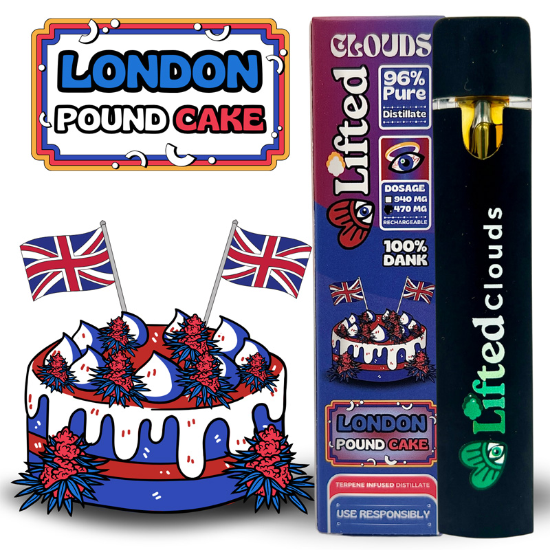 Lifted Delta 9 Disposable Vapes 1ml - London Pound Cake (Indica)