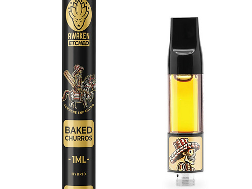 Awaken® Vape Etched Cartridges 1ml - Baked Churros (Hybrid)