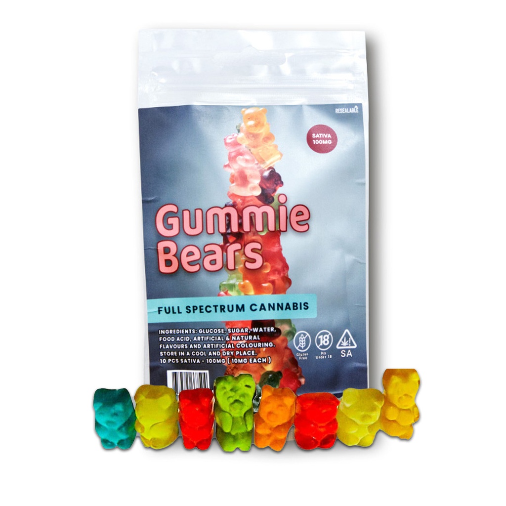 Gummies - Gummy Bears 100mg (10x10mg) - Sativa
